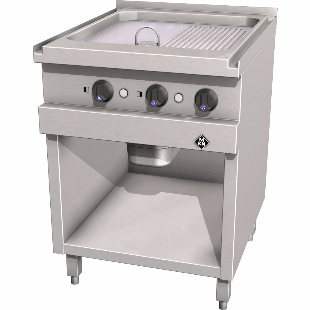 Elektro-Griddleplatte 1/2 glatt & 1/2 gerillt / 1 Supra / Bratfläche 500 x 540 mm