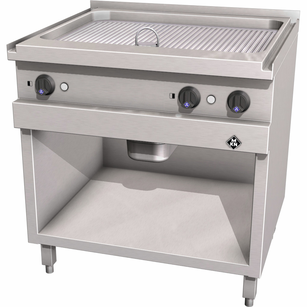 Elektro-Griddleplatte gerillt / 2 Supra / CNS / Bratfläche 705 x 545 mm